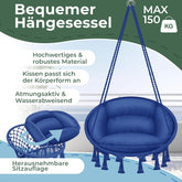 Hangstoel - Binnen & Buiten - Hangschommel - Tot 150kg - Blauw - KESSER®